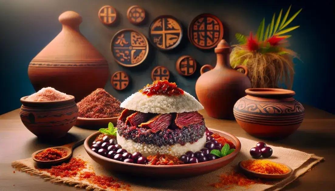 Tapioca recheada com carne de sol e geleia de jabuticaba picante